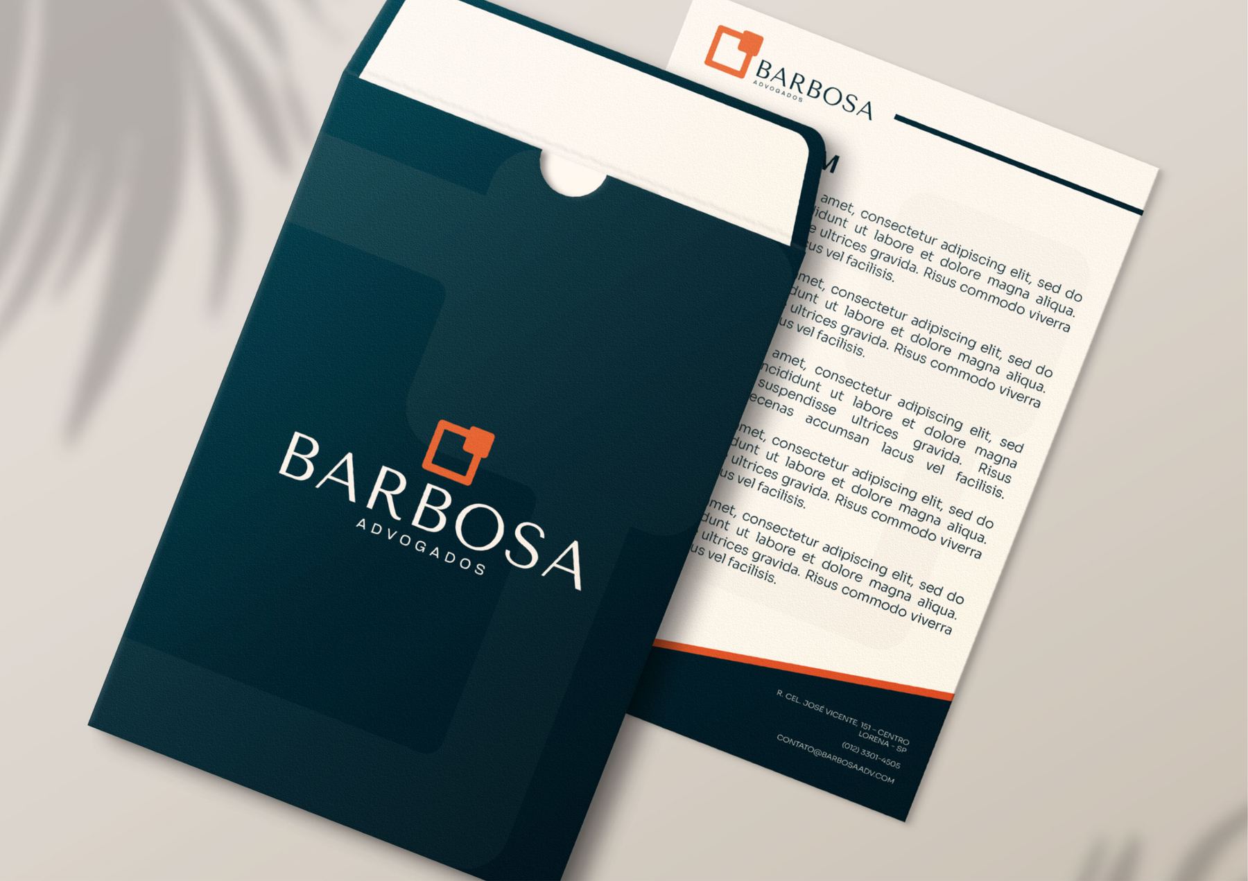 Barbosa Advogados — Pasta e papel timbrado