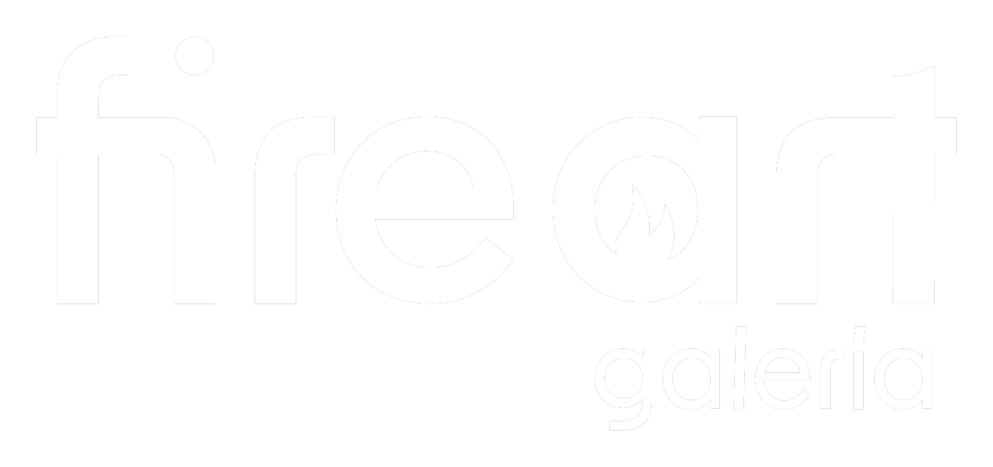 Fire Art — versão negativa sobre fundo escuro